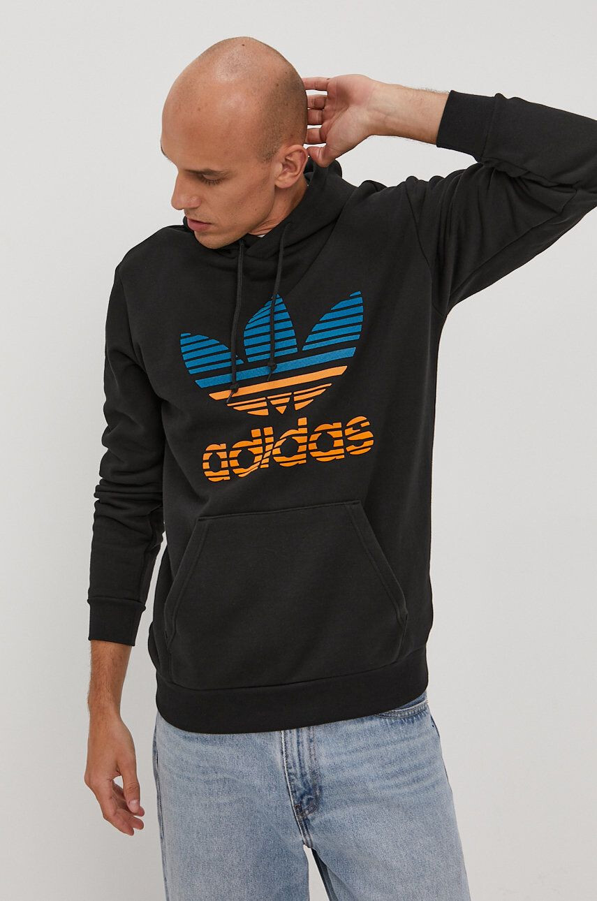 adidas Originals Bavlněná mikina pánská béžová barva s potiskem - Pepit.cz