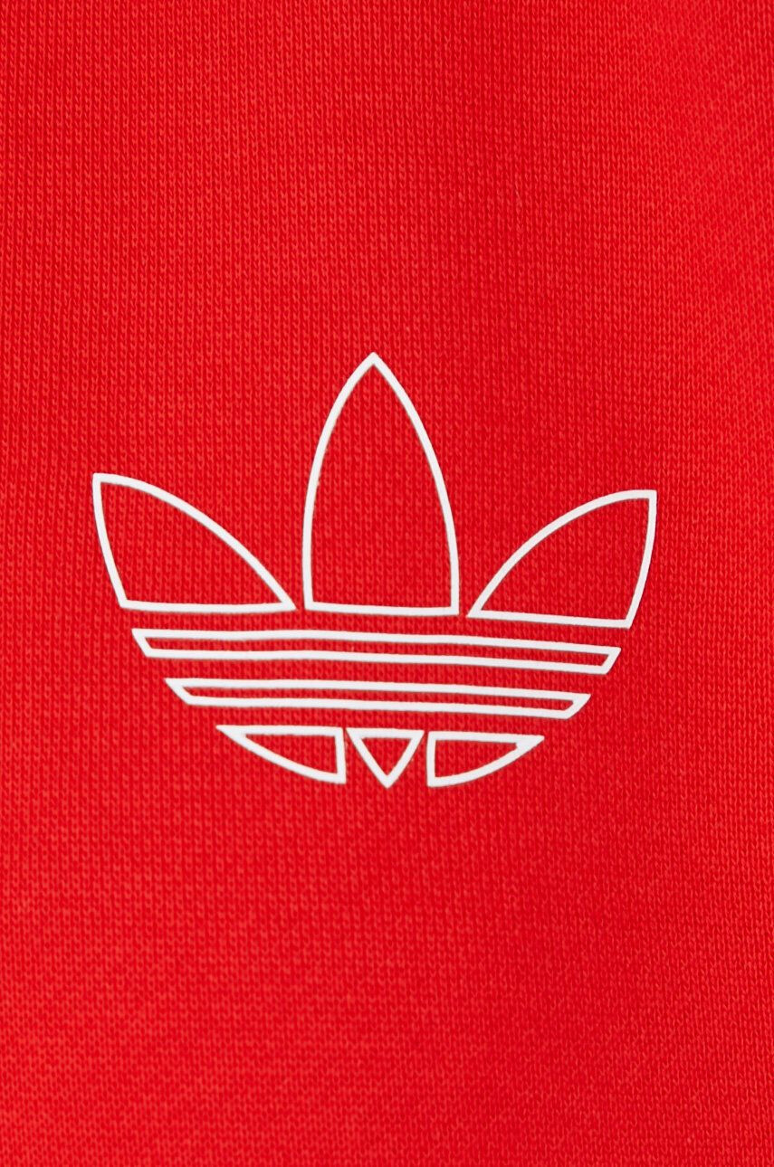 adidas Originals Bavlněná mikina dámská červená barva s potiskem - Pepit.cz