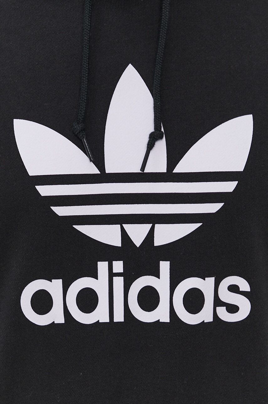 adidas Originals Bavlněná mikina H06667 pánská černá barva s potiskem H06667-BLK/WHT - Pepit.cz