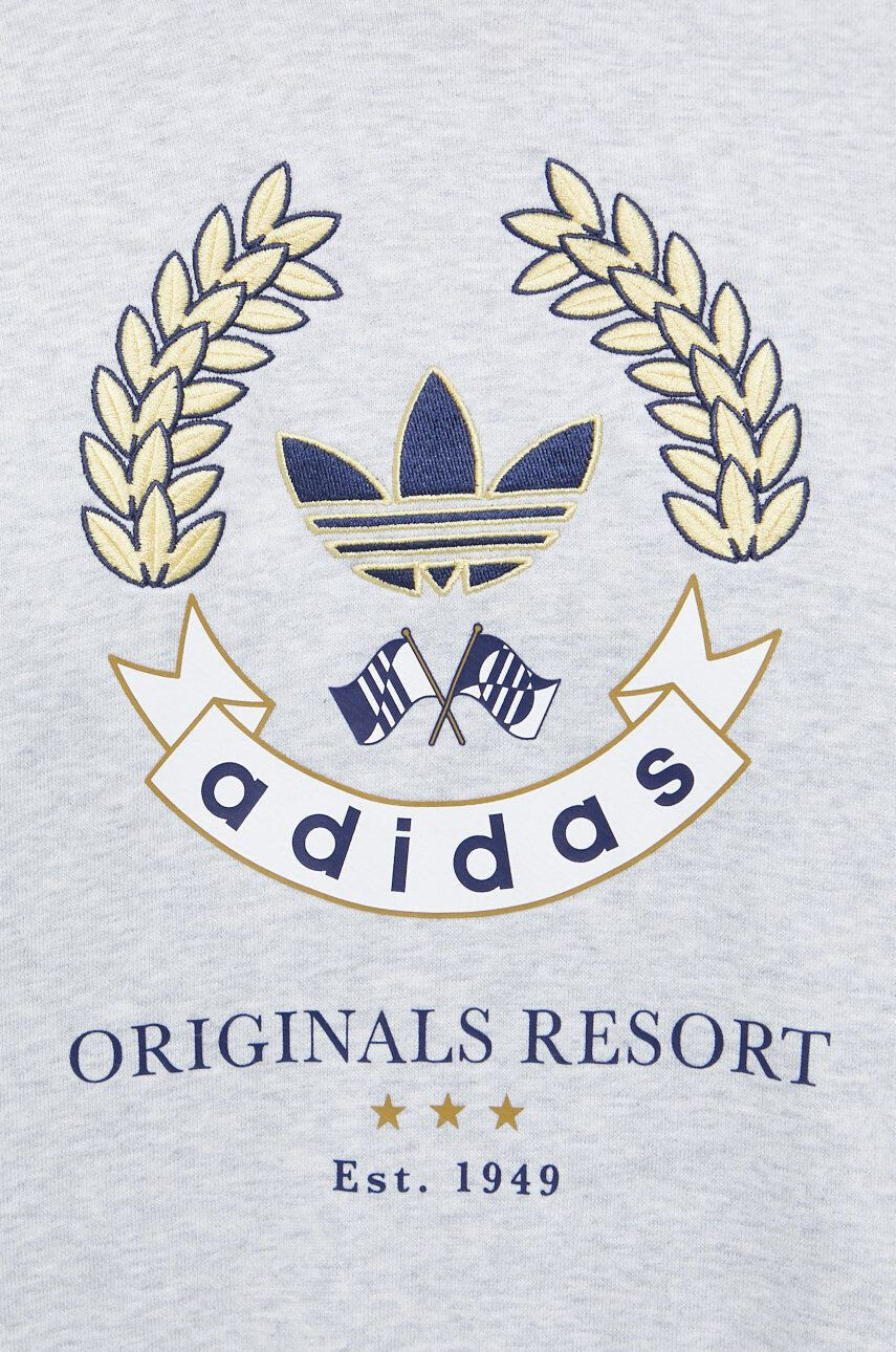 adidas Originals Bavlněná mikina dámská šedá barva s aplikací - Pepit.cz