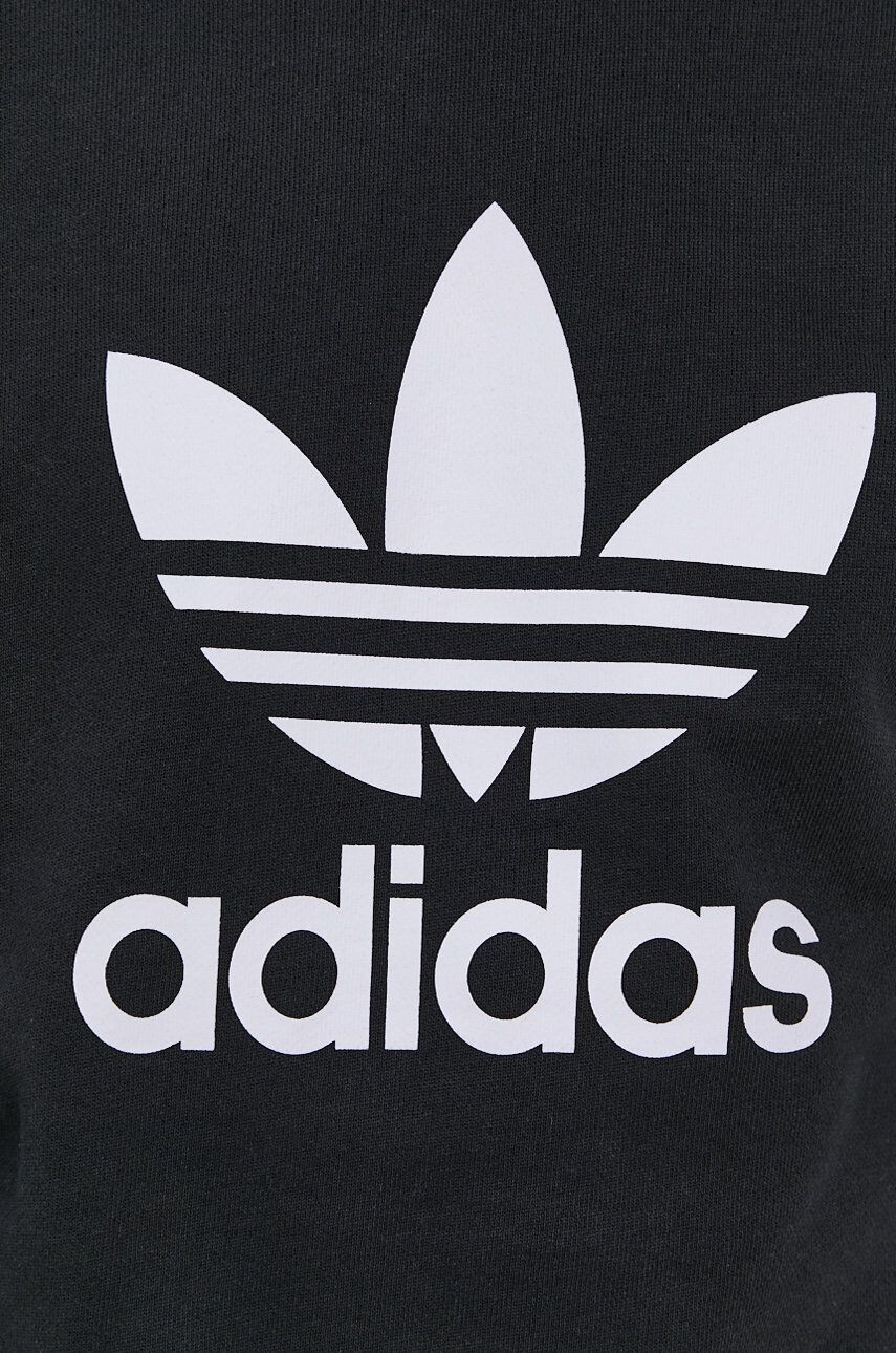 adidas Originals Bavlněná mikina H06651 pánská černá barva s potiskem H06651-BLK/WHT - Pepit.cz