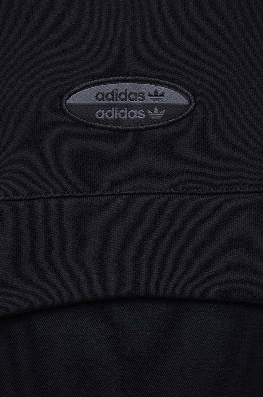 adidas Originals Bavlněná mikina HF2326 pánská černá barva s aplikací - Pepit.cz