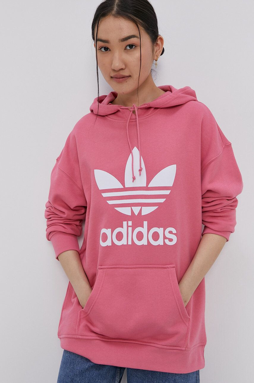 adidas Originals Bavlněná mikina dámská žlutá barva s potiskem - Pepit.cz