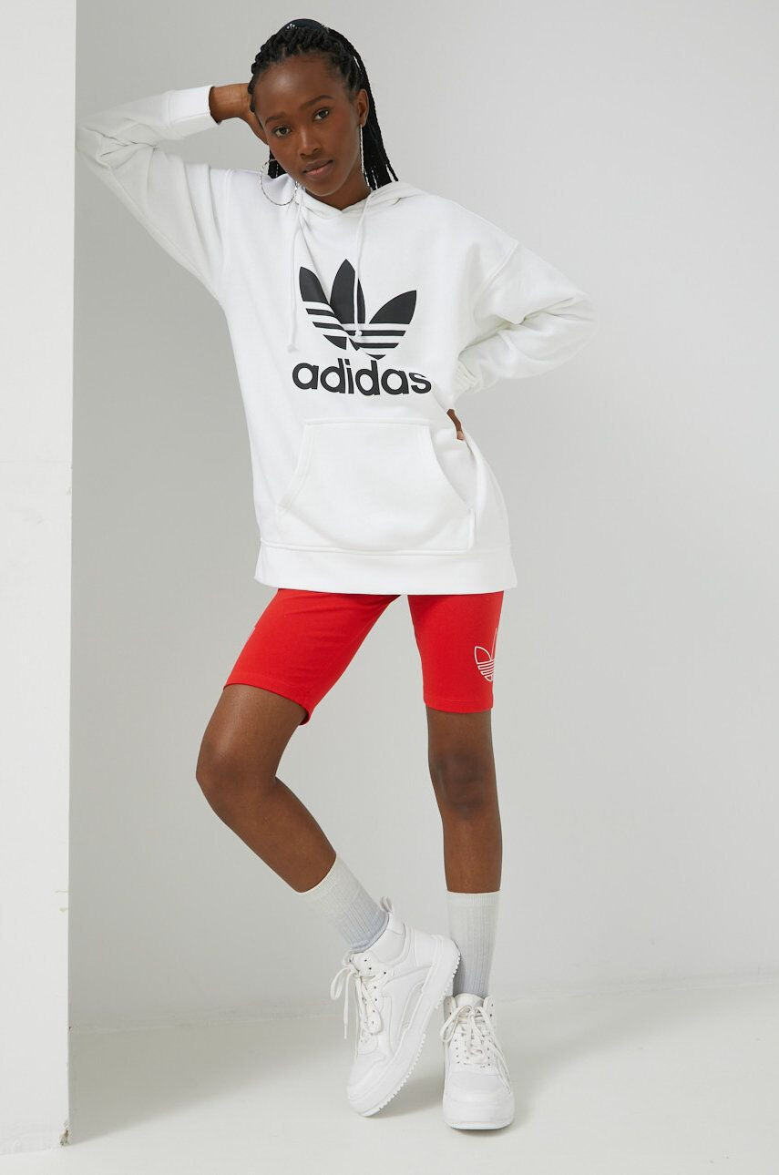 adidas Originals Bavlněná mikina dámská bílá barva s potiskem - Pepit.cz