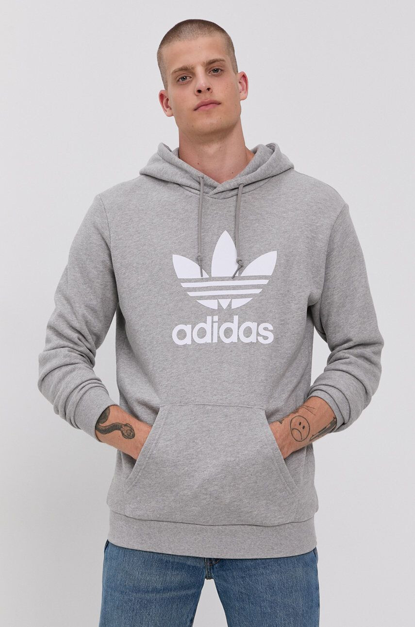 adidas Originals Bavlněná mikina HE9497 pánská tmavomodrá barva s potiskem - Pepit.cz