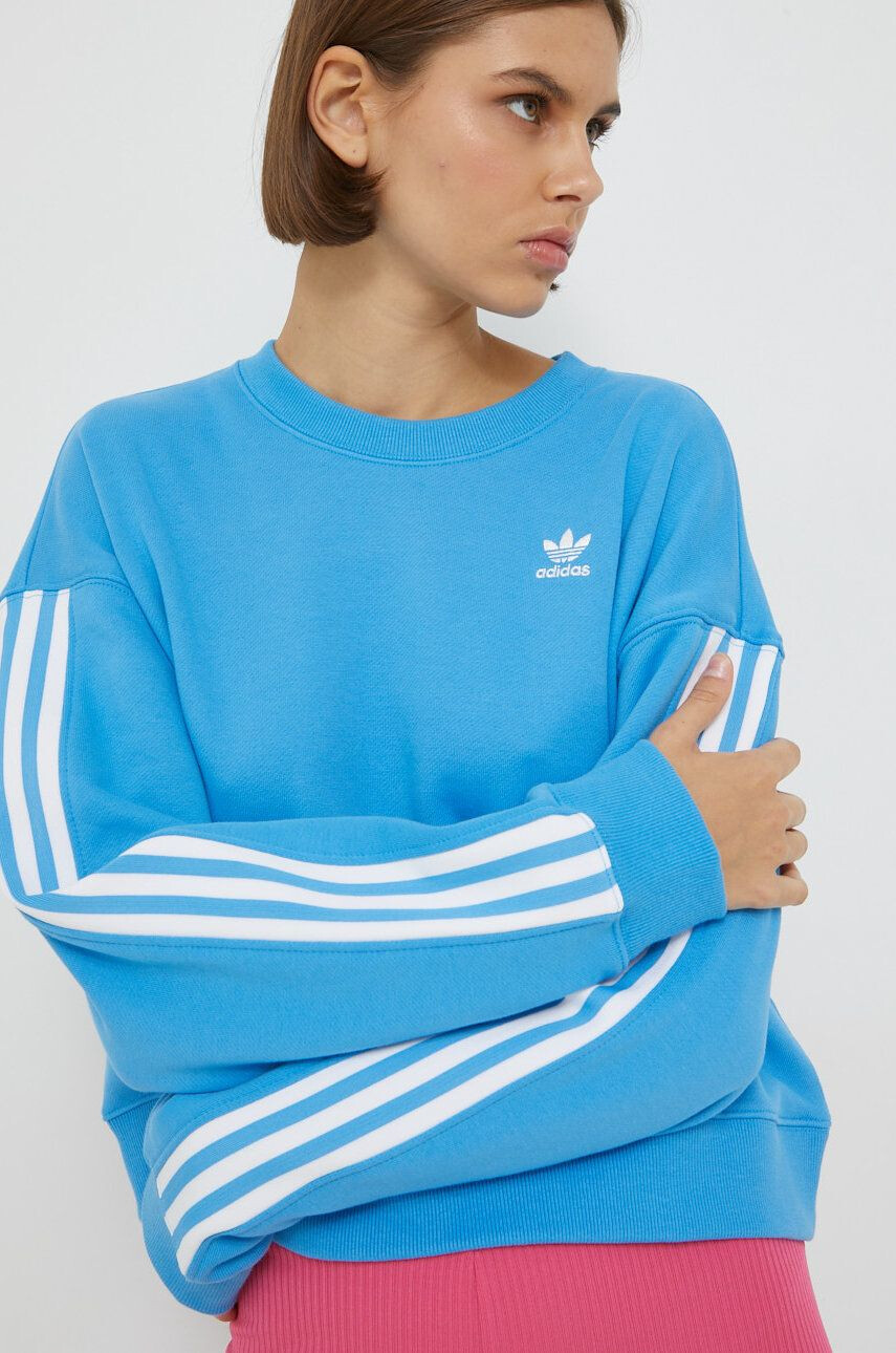 adidas Originals Bavlněná mikina pánská tmavomodrá barva s kapucí s potiskem - Pepit.cz