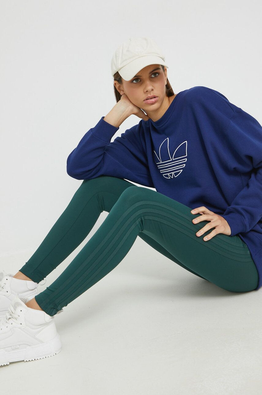 adidas Originals Bavlněná mikina dámská tmavomodrá barva s aplikací - Pepit.cz