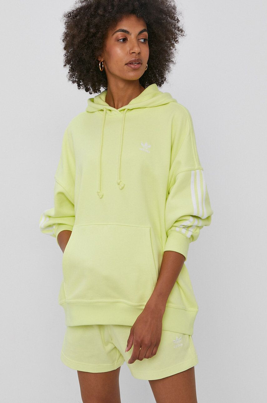 adidas Originals Bavlněná mikina HG6331 pánská černá barva s potiskem - Pepit.cz