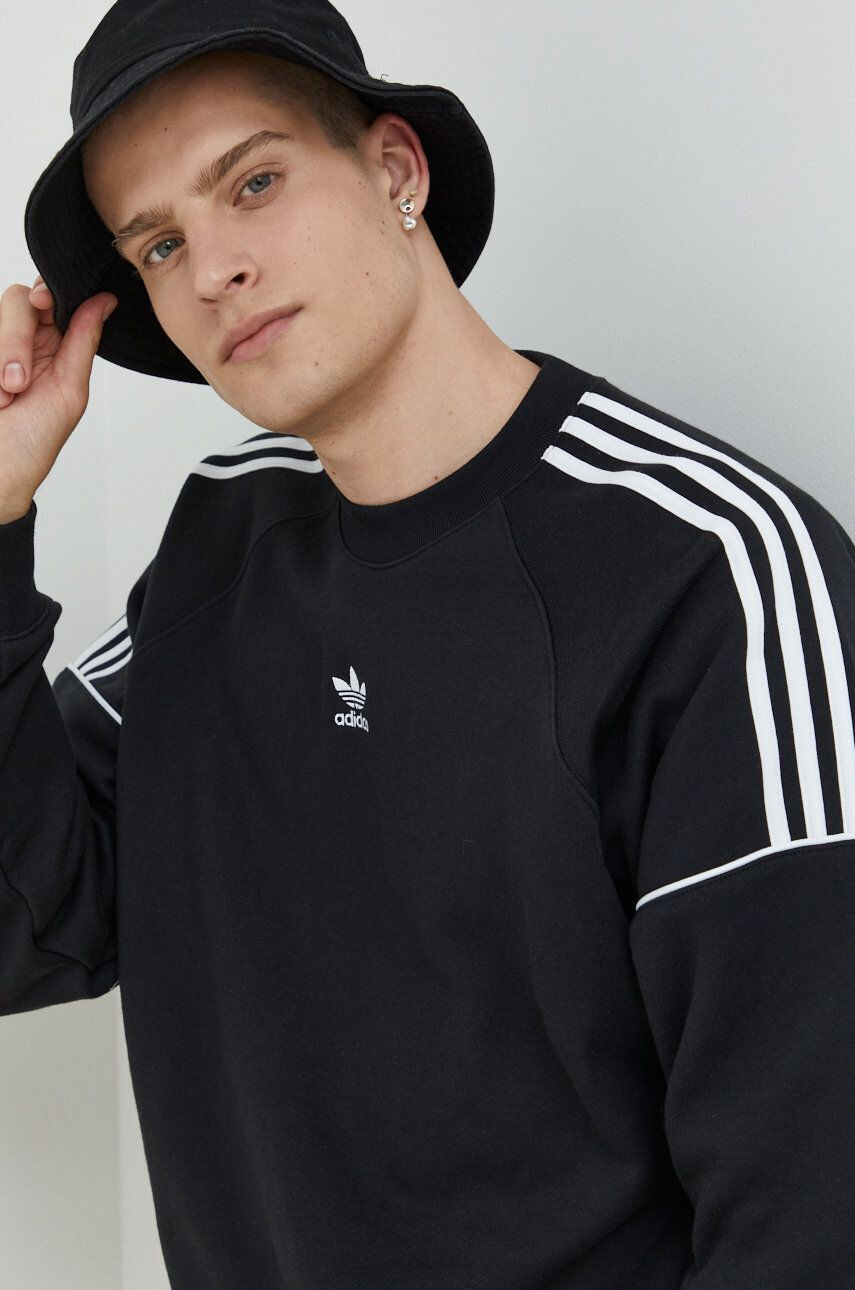 adidas Originals Bavlněná mikina pánská černá barva s aplikací - Pepit.cz