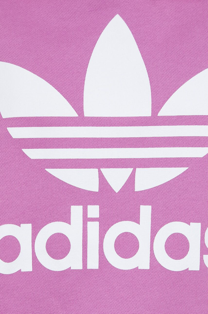 adidas Originals Bavlněná mikina dámská fialová barva s potiskem - Pepit.cz