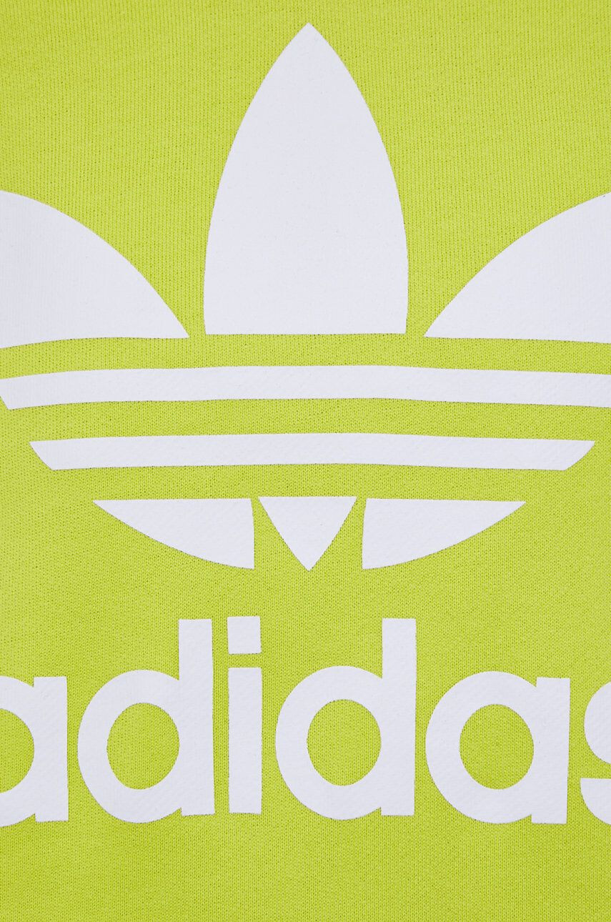 adidas Originals Bavlněná mikina Adicolor HE6950 dámská zelená barva s potiskem - Pepit.cz