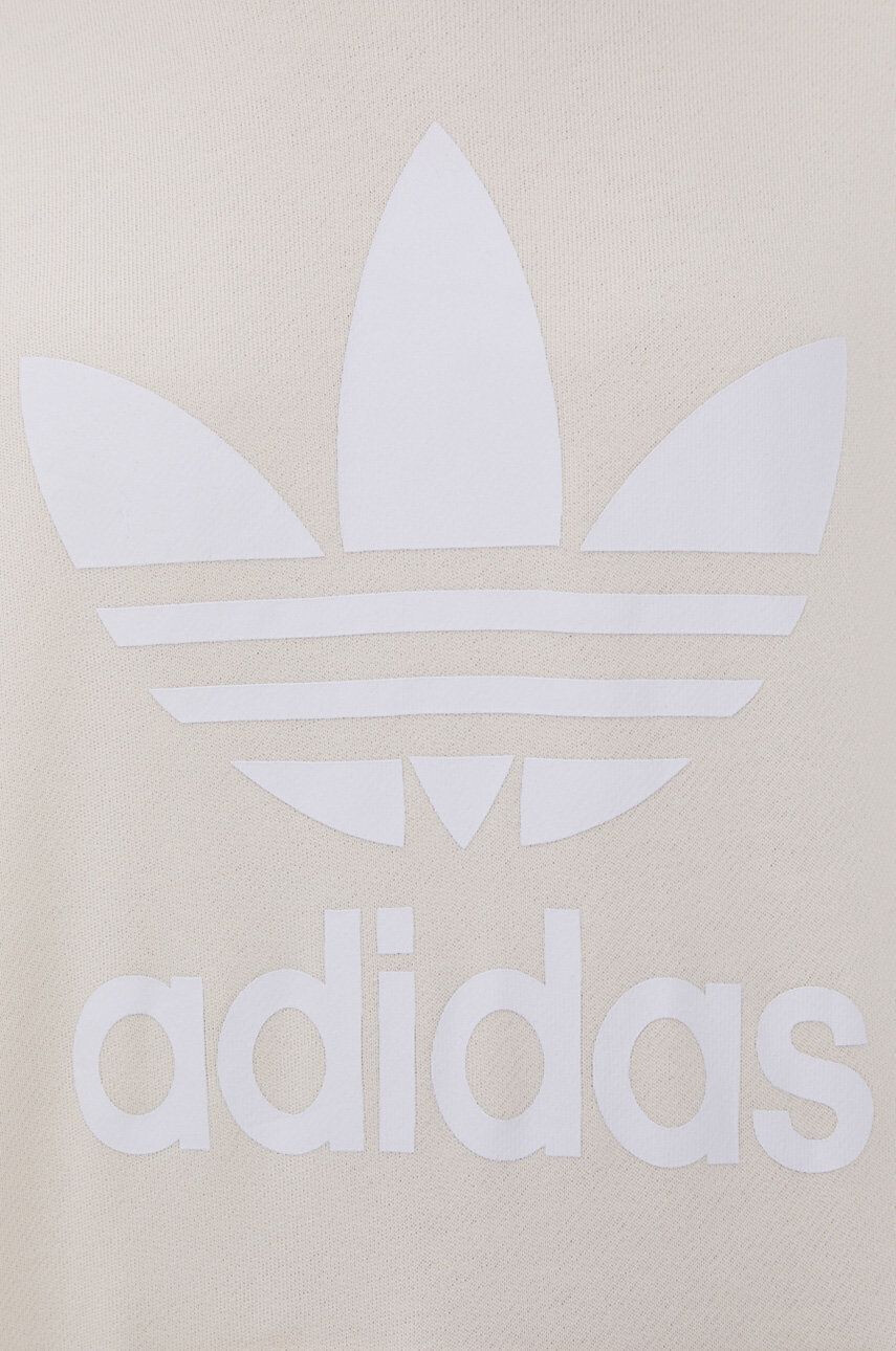 adidas Originals Bavlněná mikina H33586 dámská krémová barva s potiskem - Pepit.cz