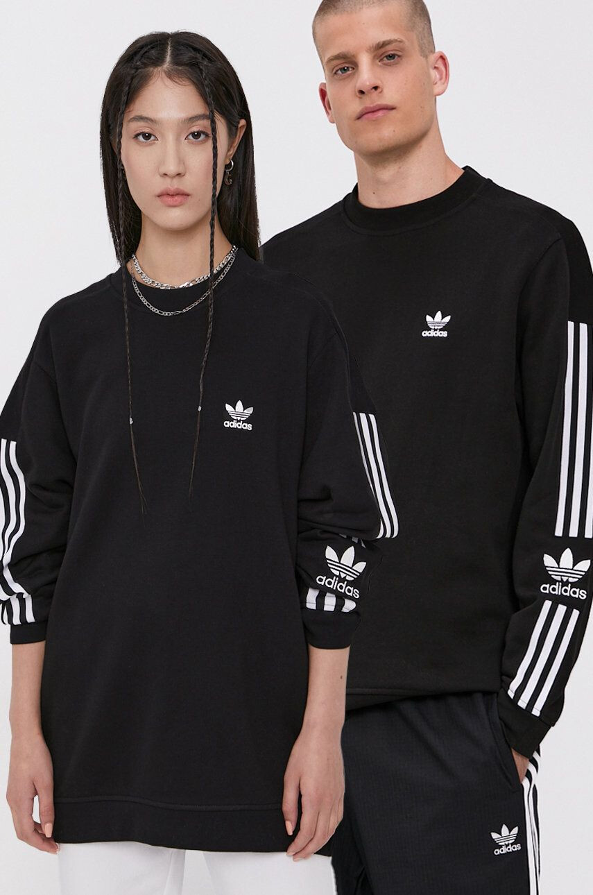 adidas Originals Bavlněná mikina černá barva s potiskem H41315-BLACK - Pepit.cz