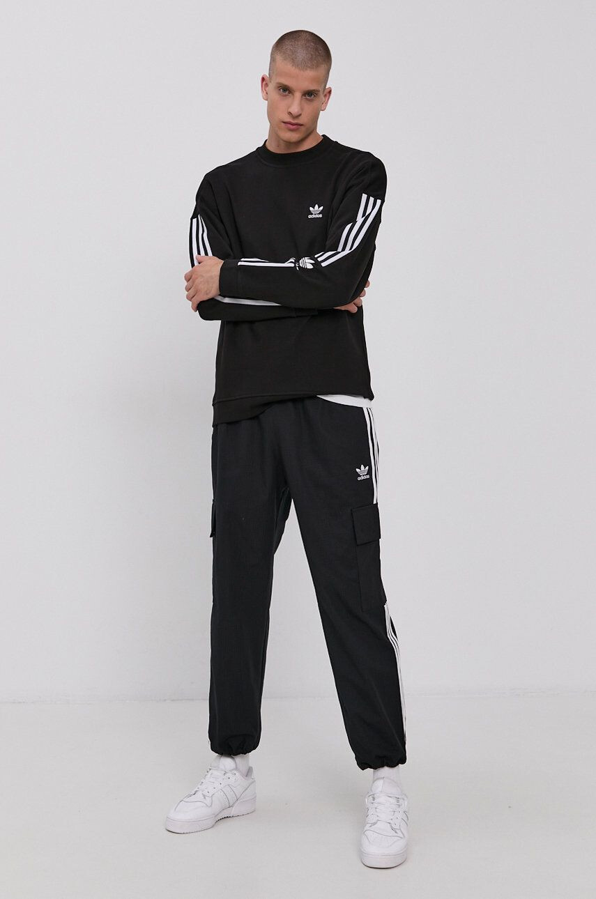 adidas Originals Bavlněná mikina černá barva s potiskem H41315-BLACK - Pepit.cz