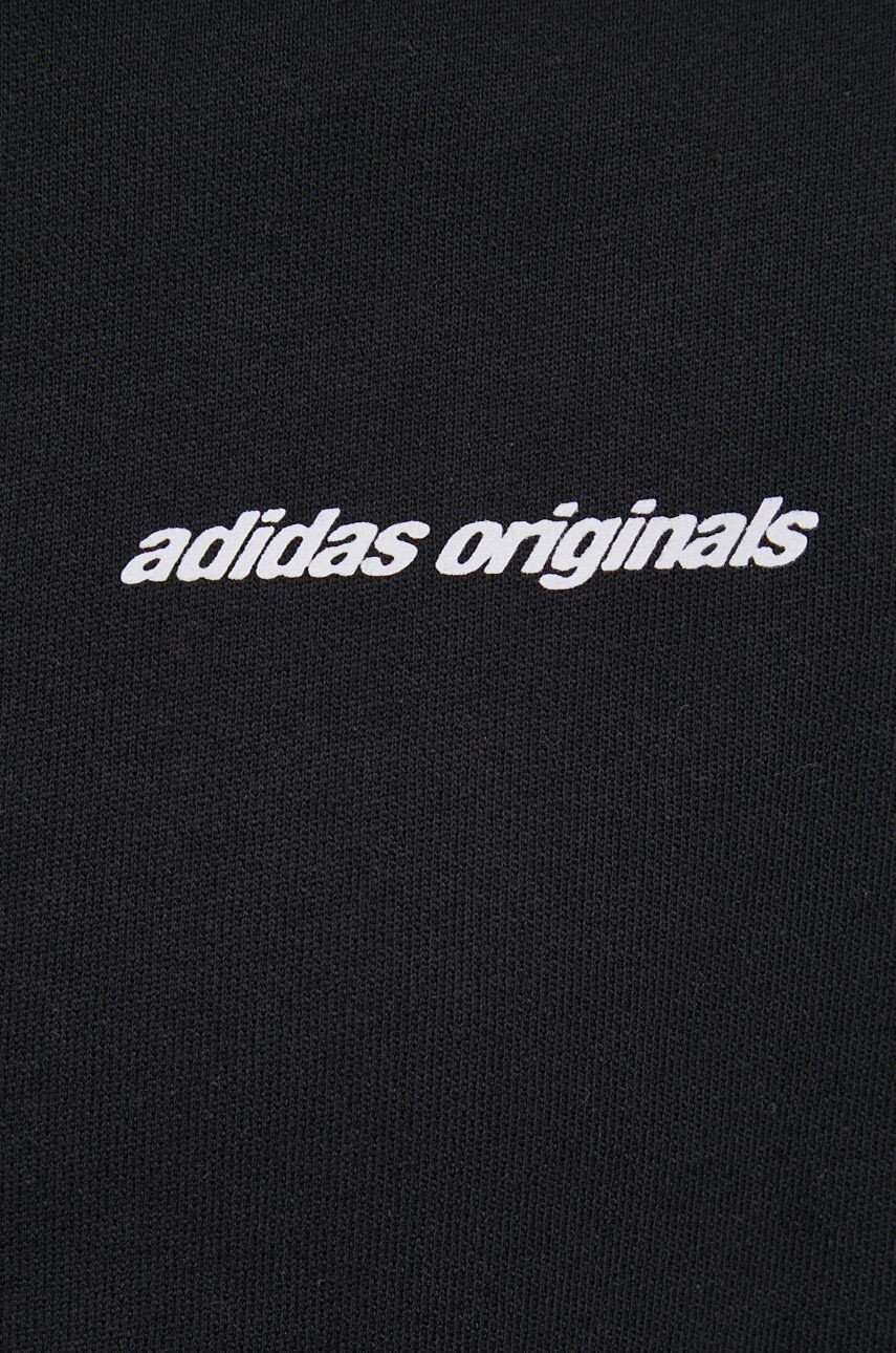 adidas Originals Bavlněná mikina HC7180 pánská černá barva s potiskem - Pepit.cz