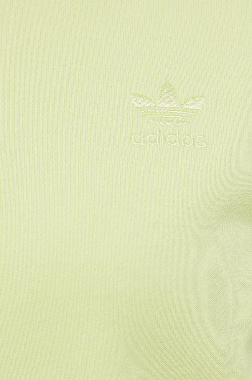 adidas Originals Bavlněná mikina Trefoil Moments HE6922 dámská zelená barva hladká HE6922-PULYEL - Pepit.cz