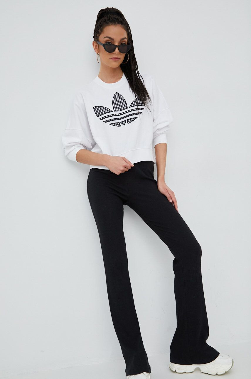 adidas Originals Bavlněná mikina Trefoil Moments HB9443 dámská bílá barva s aplikací - Pepit.cz