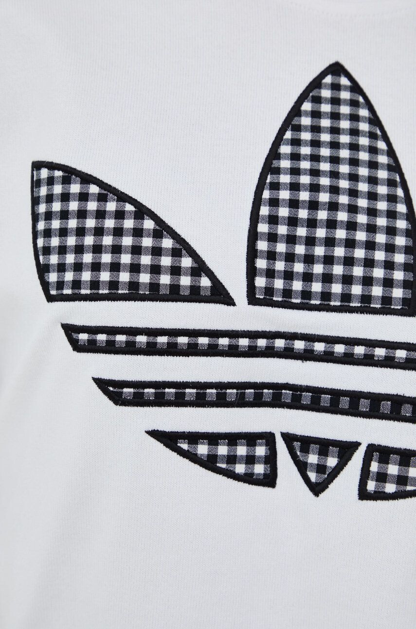 adidas Originals Bavlněná mikina Trefoil Moments HB9443 dámská bílá barva s aplikací - Pepit.cz