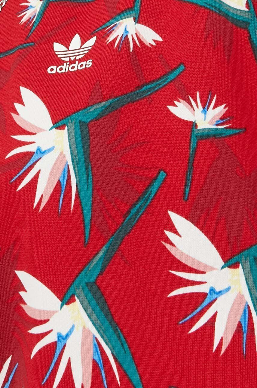 adidas Originals Bavlněná mikina X Thebe Magugu dámská červená barva vzorovaná - Pepit.cz