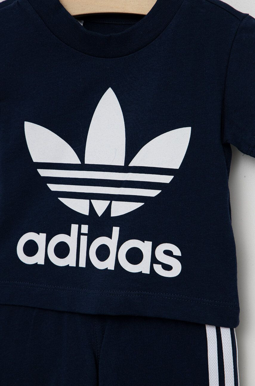 adidas Originals Bavlněná tepláková souprava pro miminka tmavomodrá barva - Pepit.cz