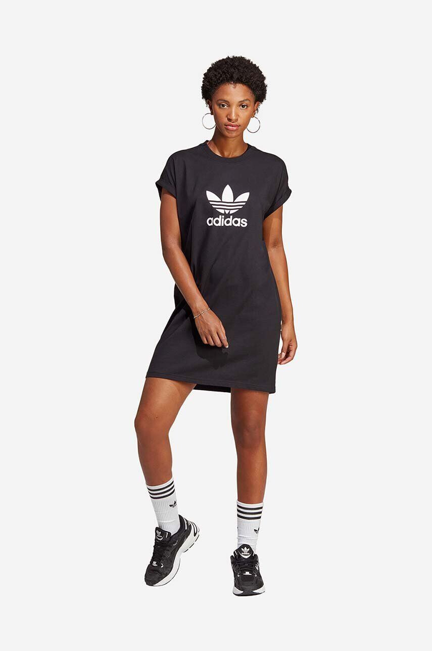 adidas Originals Bavlněné šaty černá barva mini IC5483-black - Pepit.cz