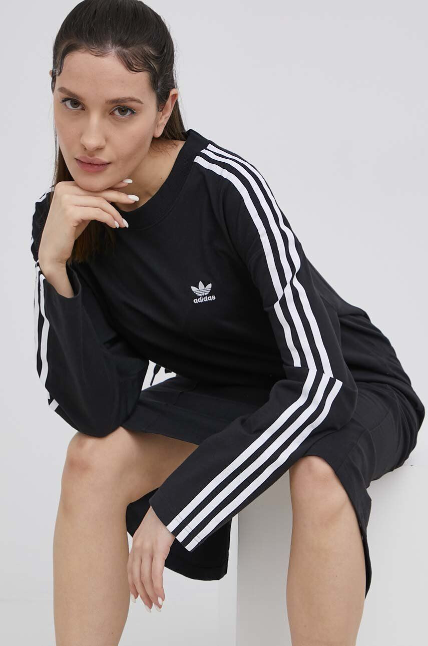 adidas Originals Bavlněné šaty Adicolor HC2059 černá barva midi oversize - Pepit.cz