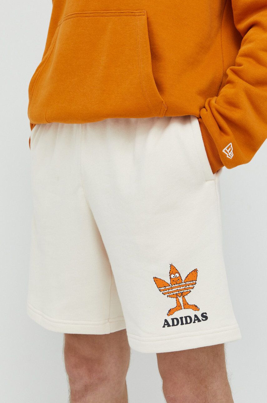 adidas Originals Bavlněné šortky růžová barva vzorované high waist - Pepit.cz