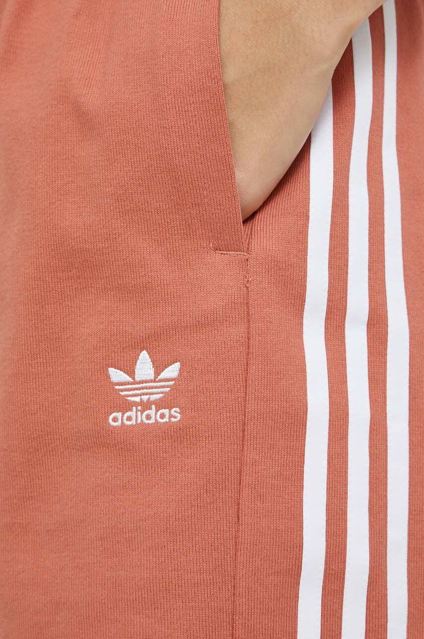 adidas Originals Bavlněné šortky dámské oranžová barva s aplikací high waist - Pepit.cz