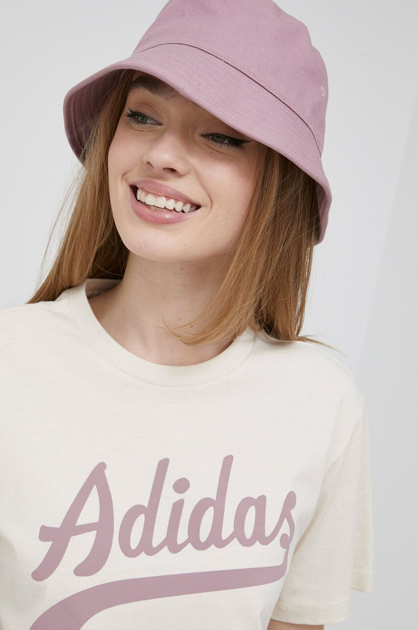 adidas Originals Bavlněné tričko béžová barva - Pepit.cz