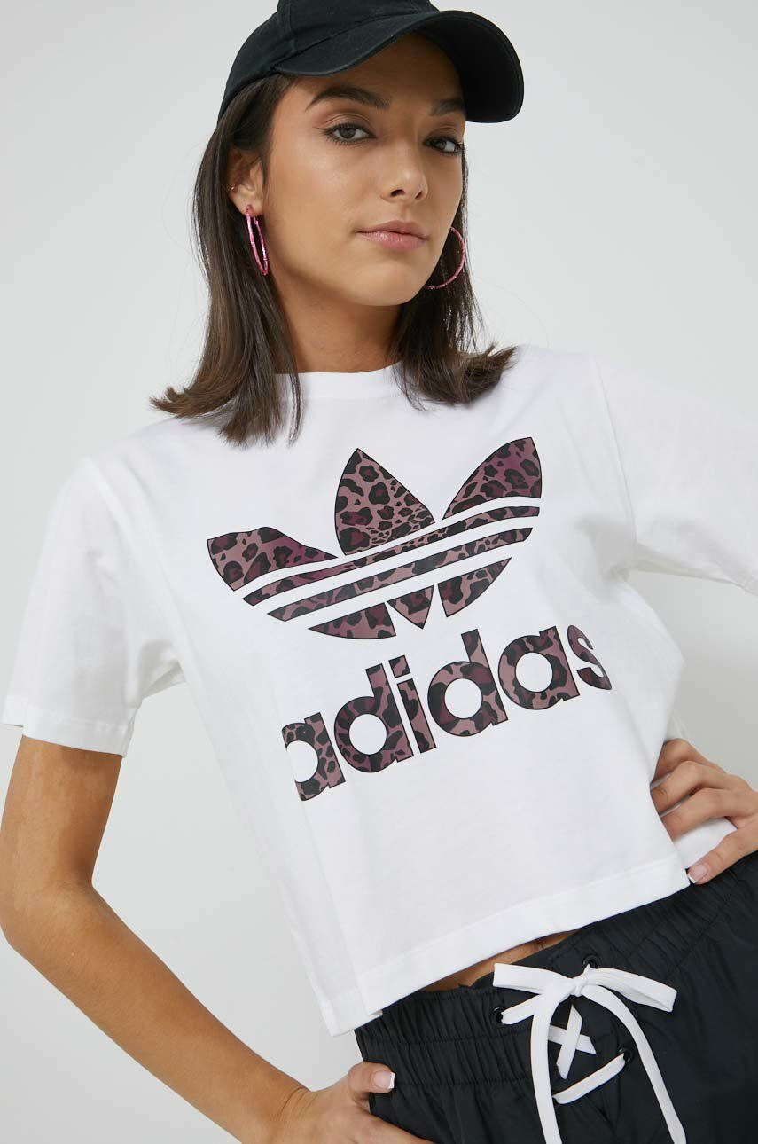 adidas Originals Bavlněné tričko bílá barva - Pepit.cz