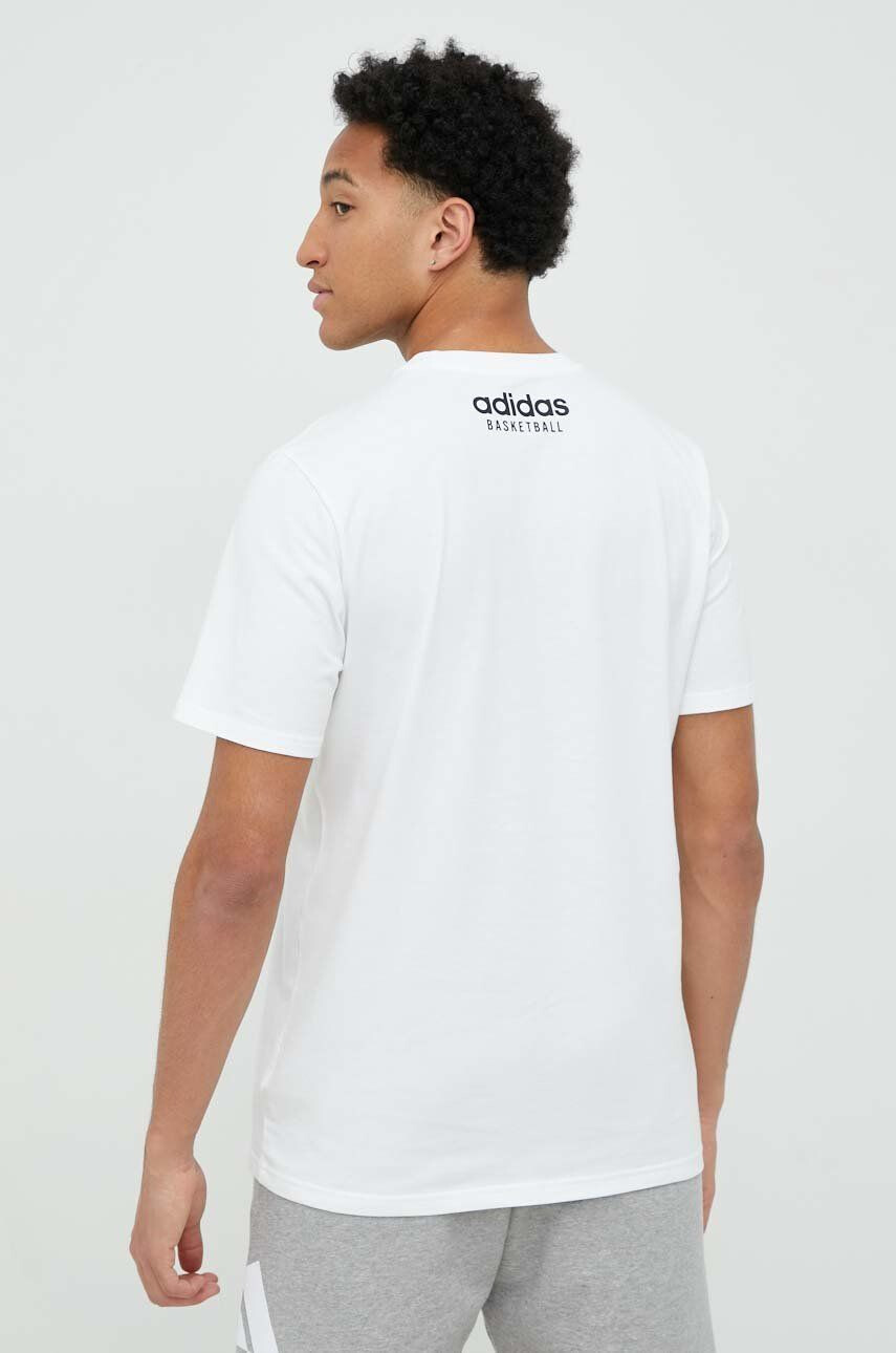 adidas Originals Bavlněné tričko bílá barva s potiskem - Pepit.cz