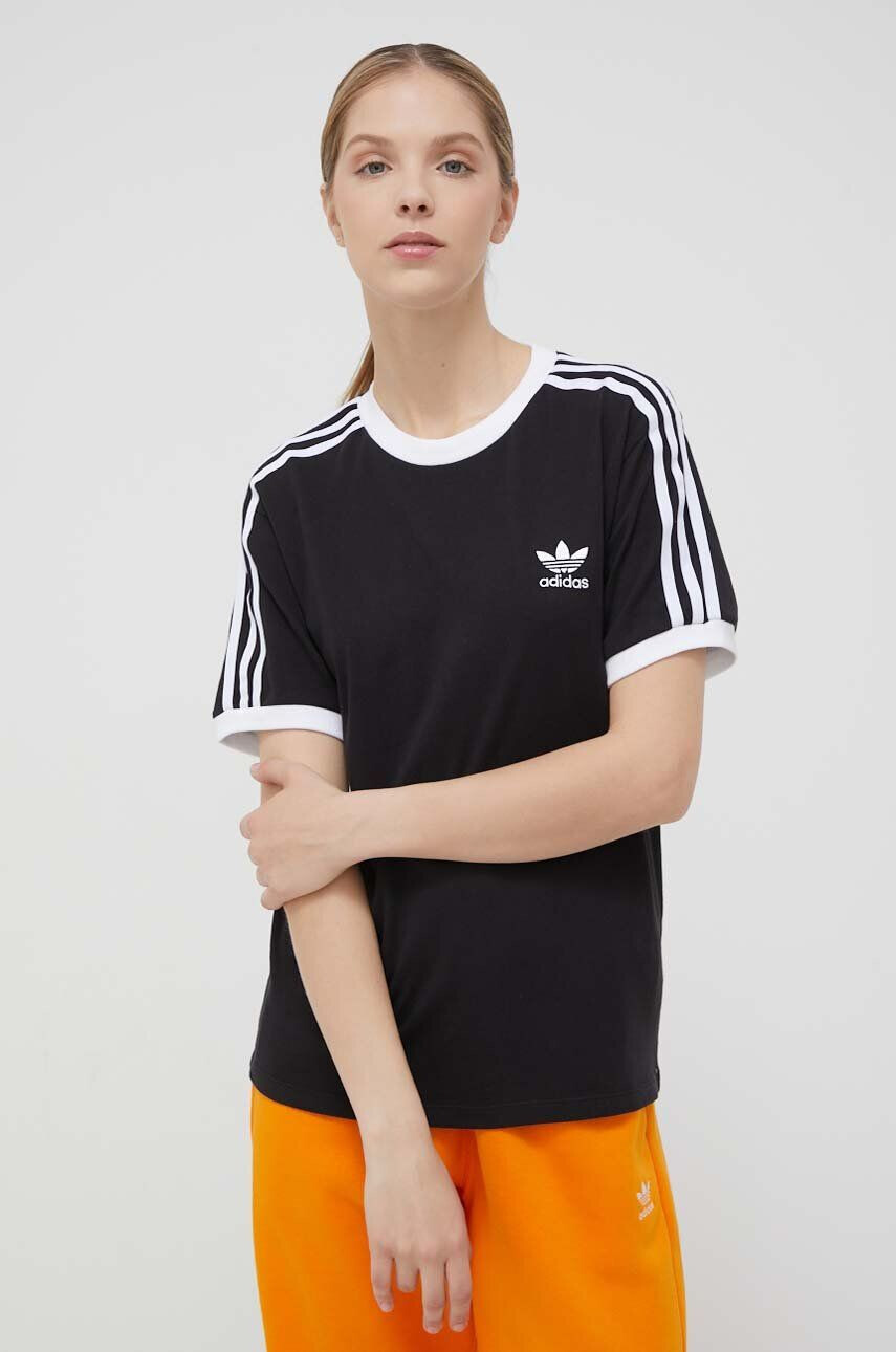 adidas Originals Bavlněné tričko černá barva - Pepit.cz