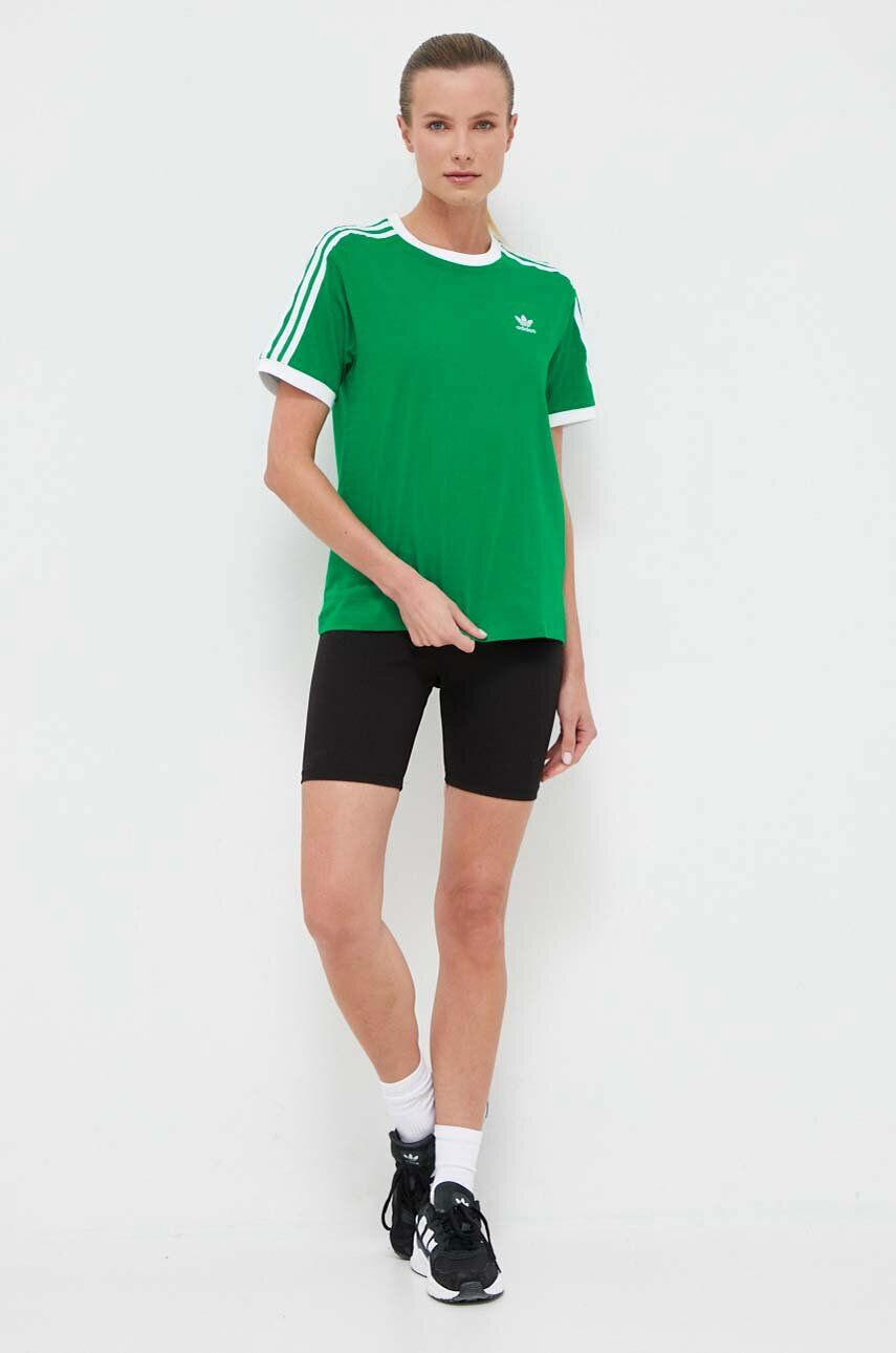 adidas Originals Bavlněné tričko zelená barva - Pepit.cz