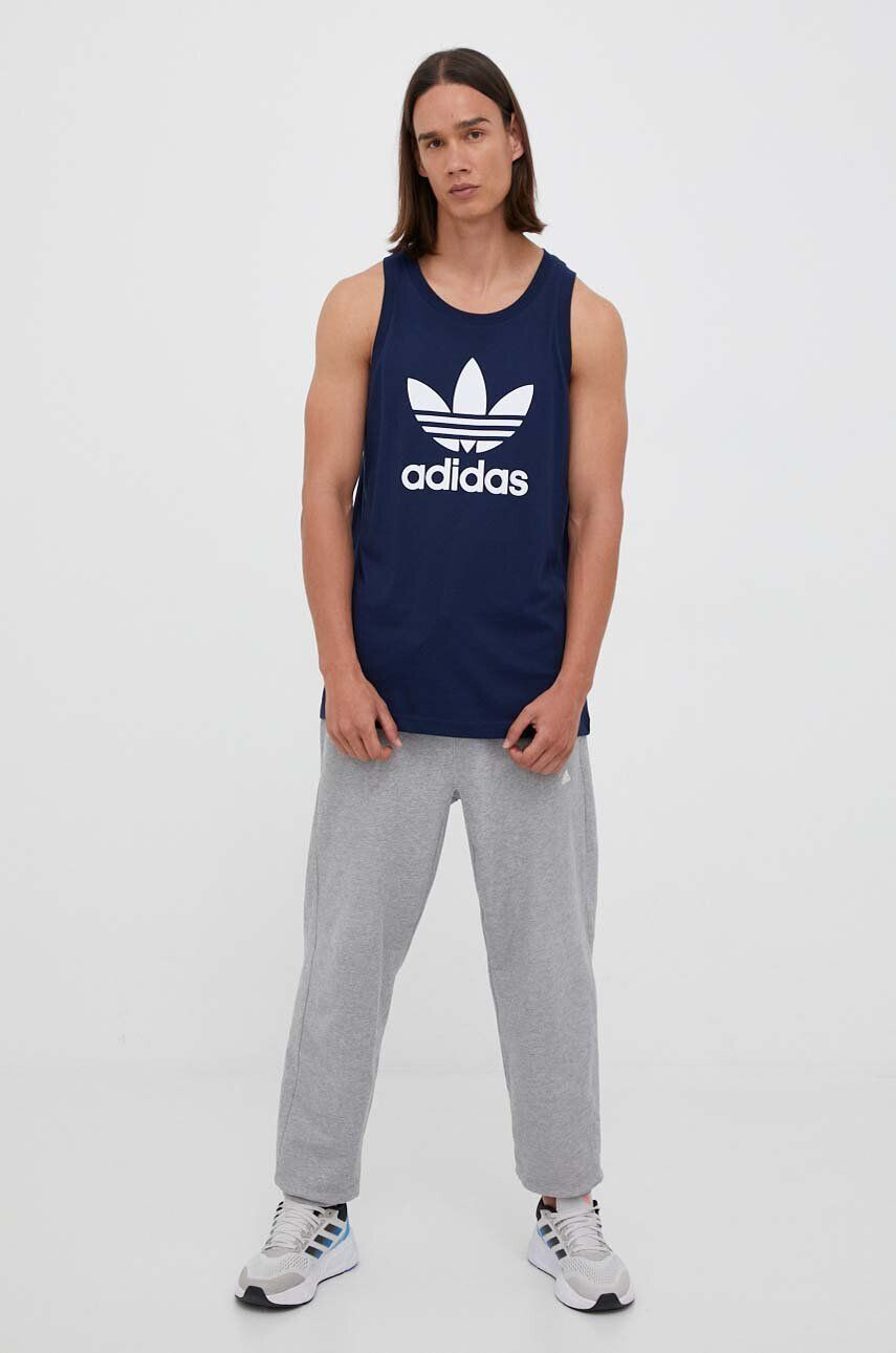 adidas Originals Bavlněné tričko tmavomodrá barva - Pepit.cz