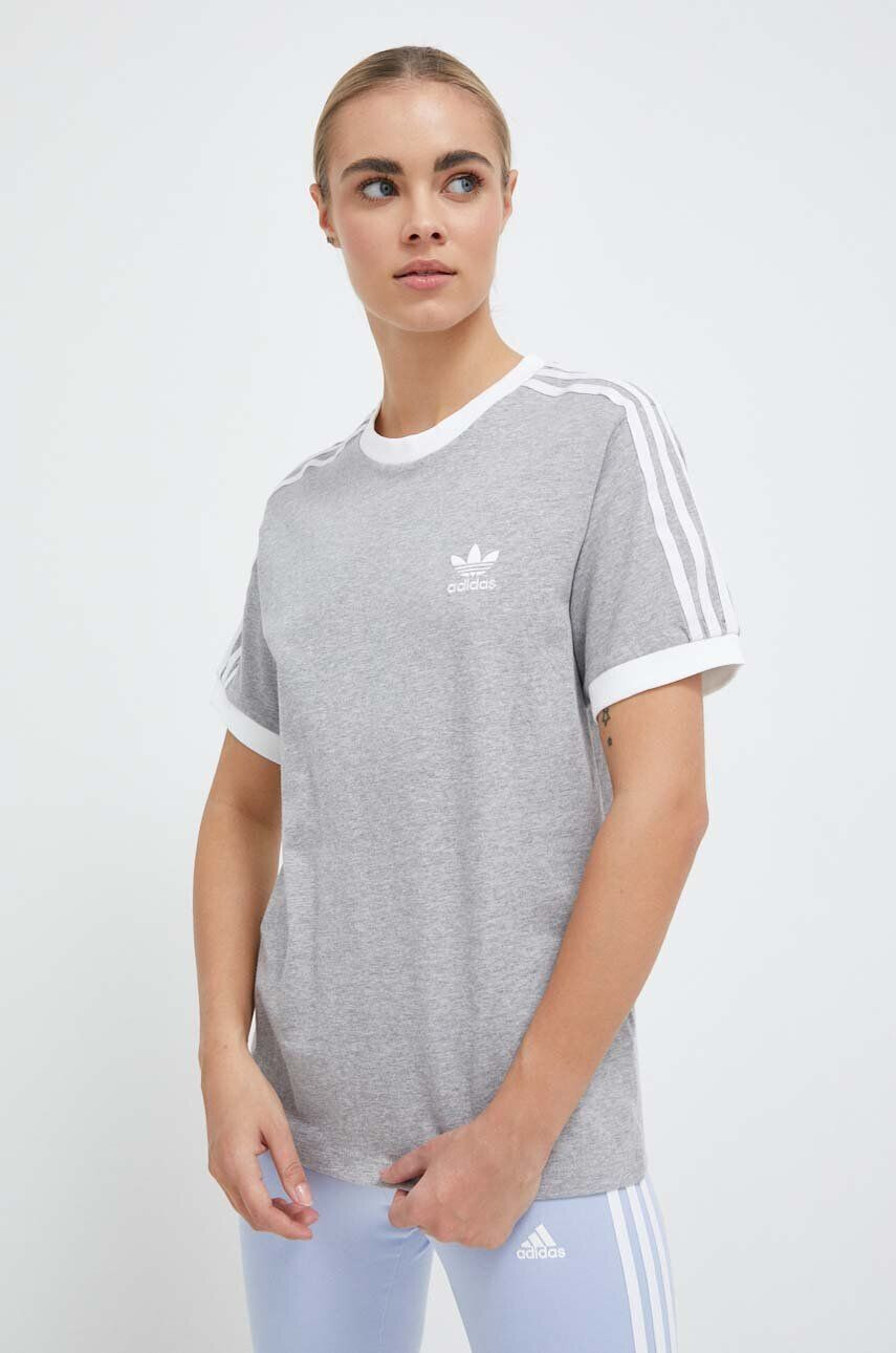 adidas Originals Bavlněné tričko šedá barva - Pepit.cz