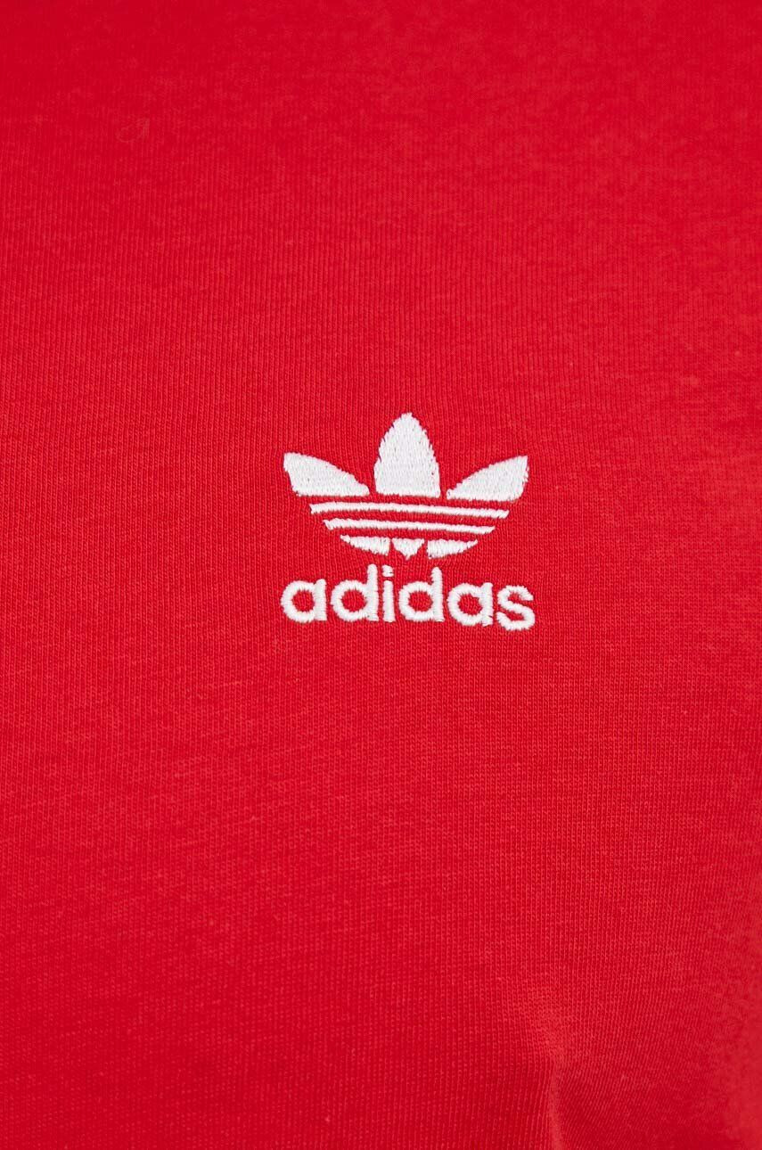 adidas Originals Bavlněné tričko červená barva s aplikací - Pepit.cz