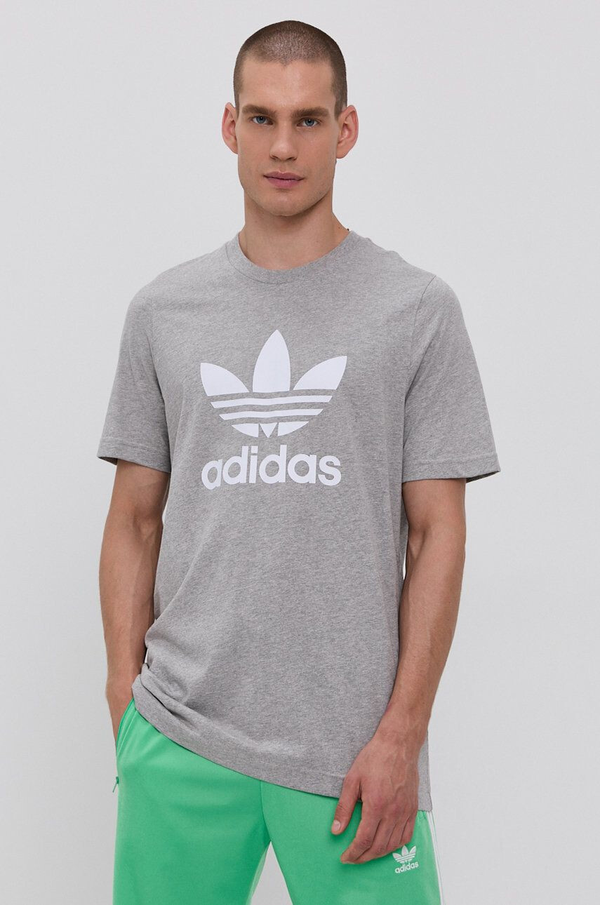 adidas Originals Bavlněné tričko H06643 šedá barva melanžové - Pepit.cz