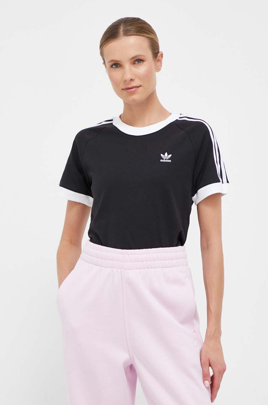 adidas Originals Bavlněné tričko černá barva - Pepit.cz