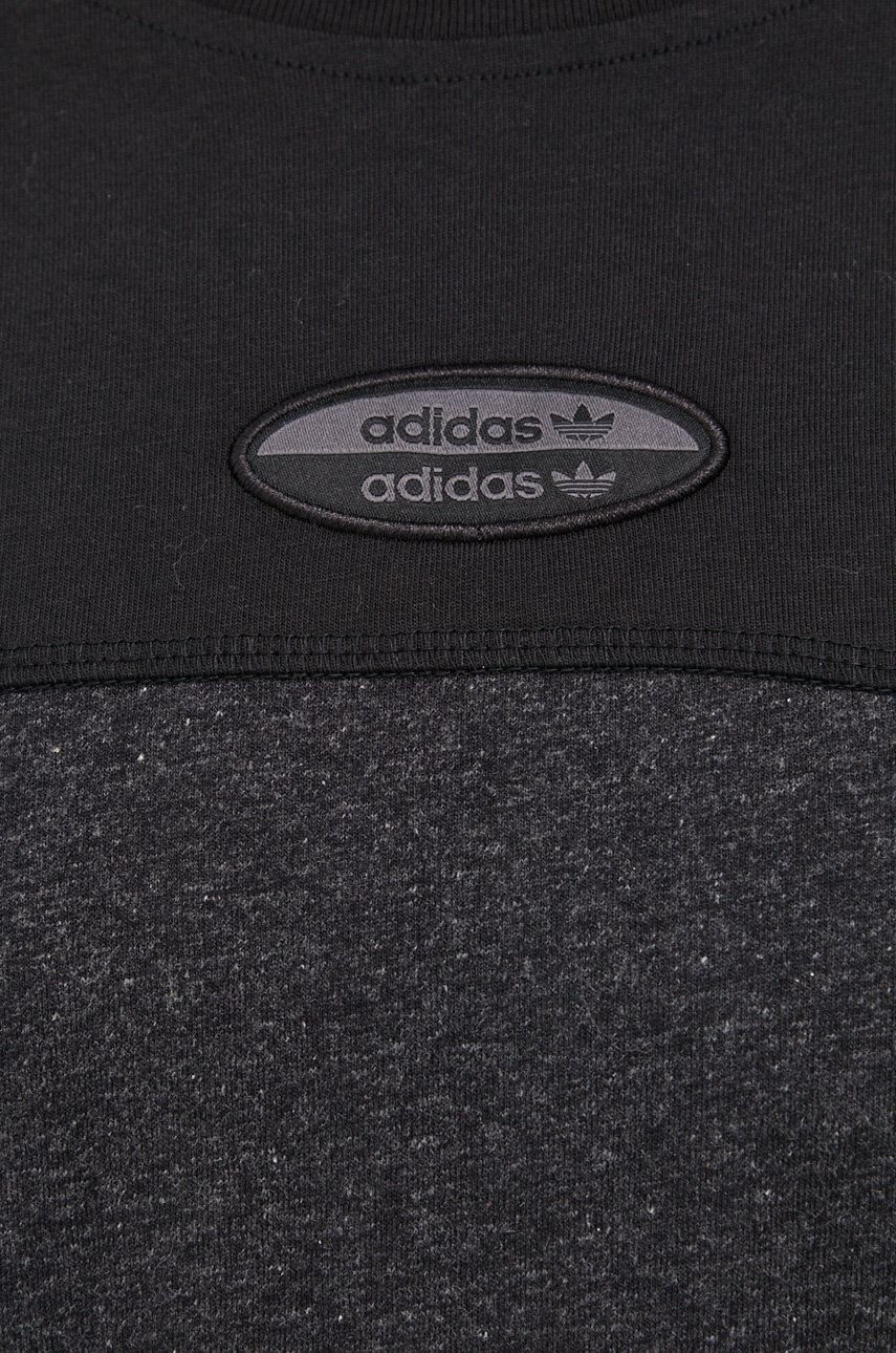 adidas Originals Bavlněné tričko HC9470 černá barva melanžové - Pepit.cz