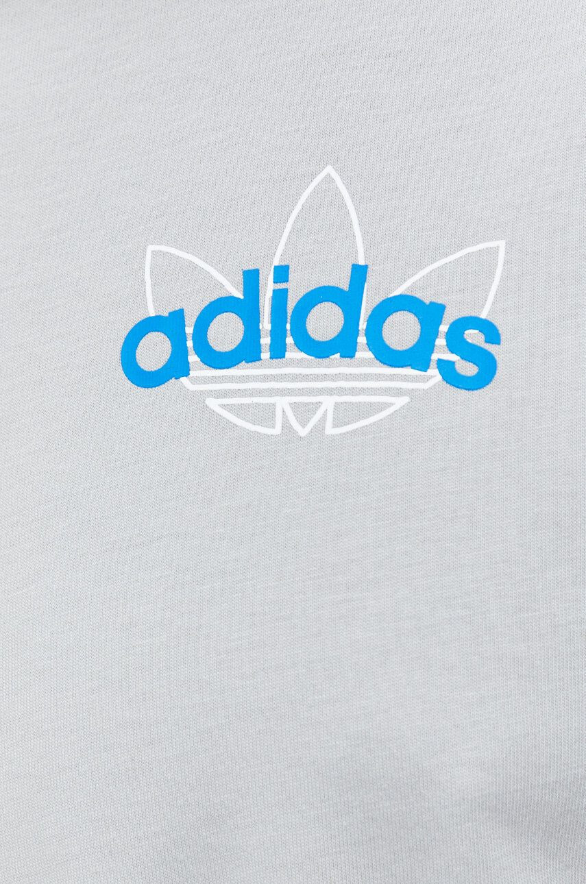 adidas Originals Bavlněné tričko šedá barva s potiskem - Pepit.cz