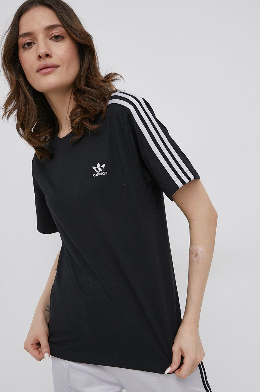 adidas Originals Bavlněné tričko Adicolor HF7533 černá barva - Pepit.cz