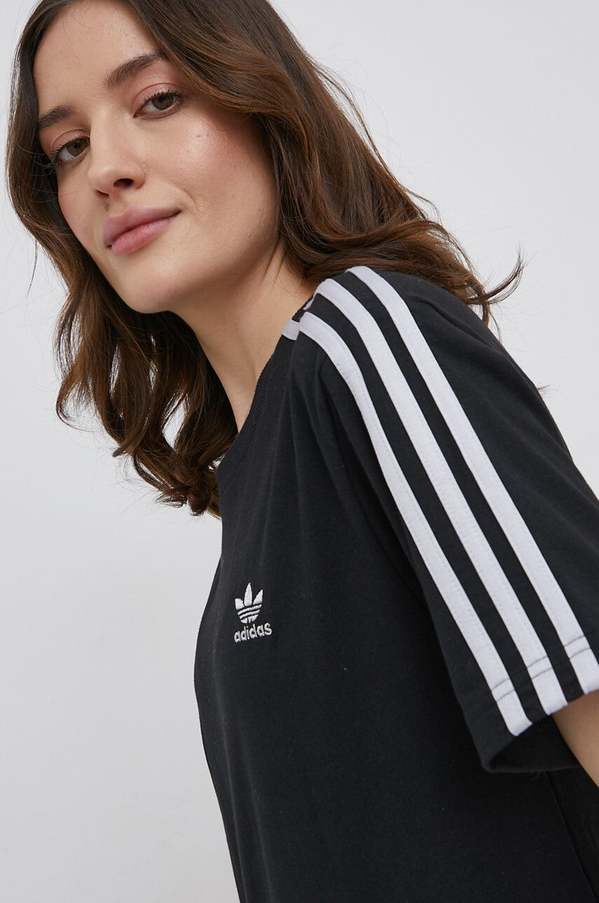 adidas Originals Bavlněné tričko Adicolor HF7533 černá barva - Pepit.cz