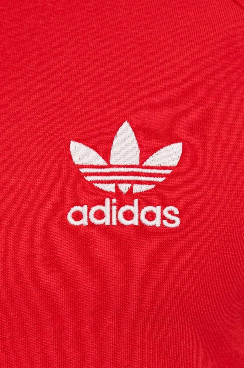 adidas Originals Bavlněné tričko Adicolor HE9547 červená barva s aplikací HE9547-VIVRED - Pepit.cz