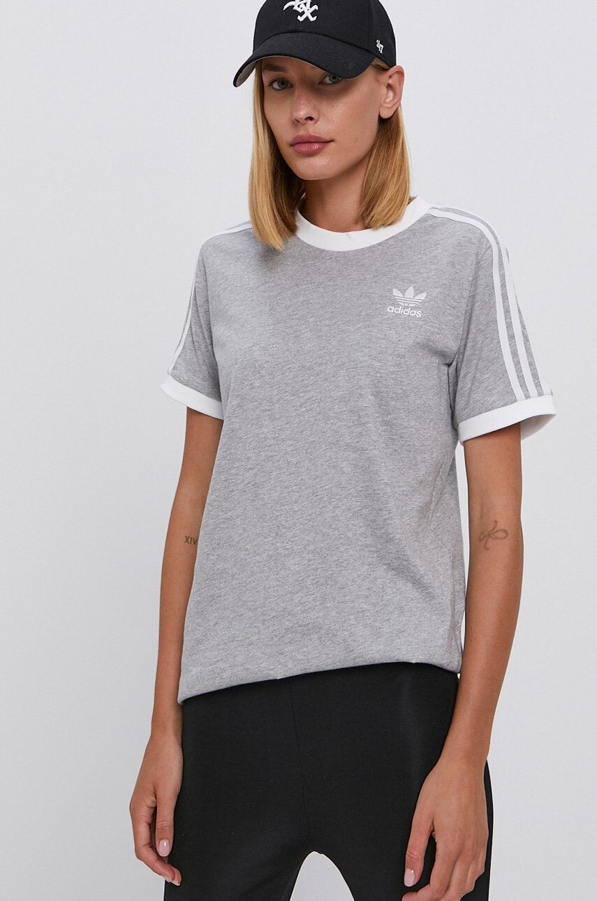 adidas Originals Bavlněné tričko H33576 šedá barva - Pepit.cz