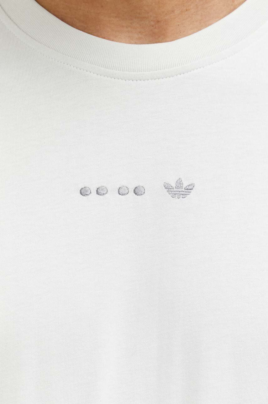 adidas Originals Bavlněné tričko s dlouhým rukávem béžová barva s aplikací - Pepit.cz