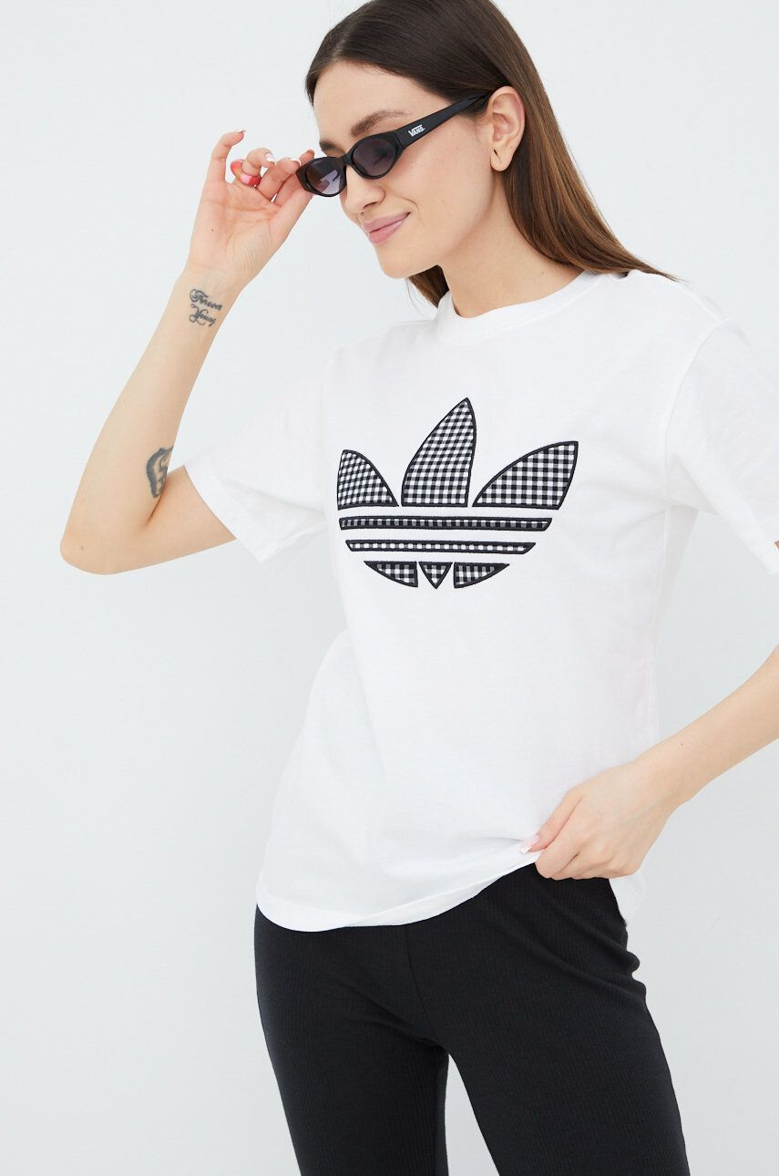 adidas Originals Bavlněné tričko Trefoil Moments HB9436 bílá barva - Pepit.cz