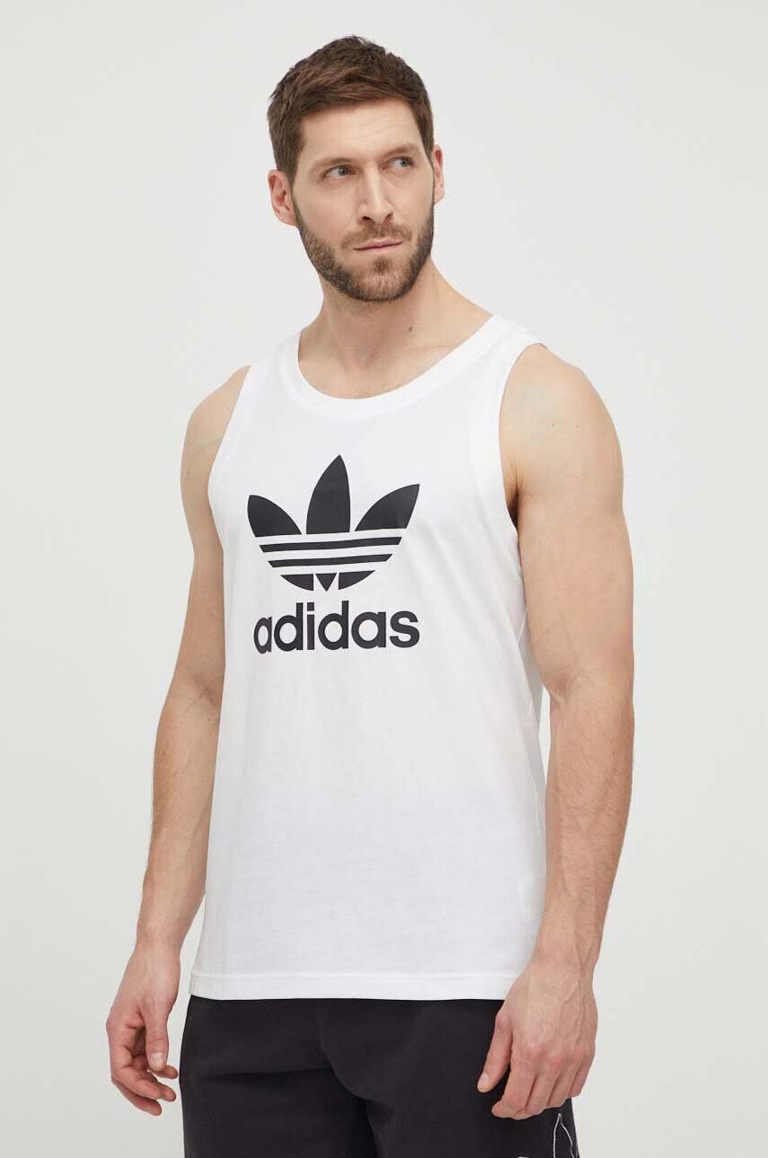 adidas Originals Bavlněný top bílá barva - Pepit.cz