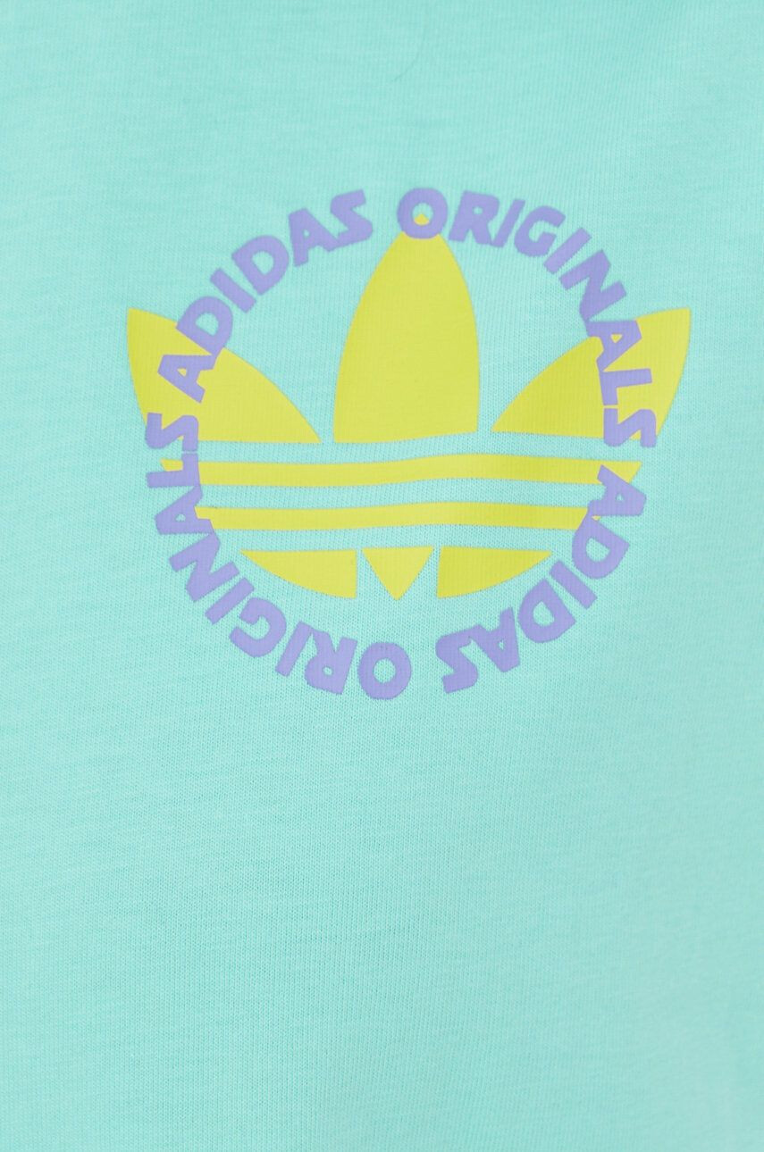 adidas Originals Bavlněný top HC7062 tyrkysová barva - Pepit.cz