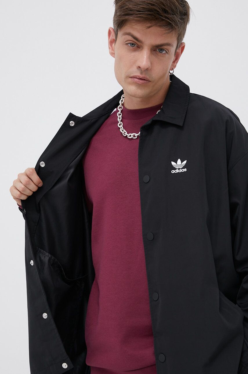 adidas Originals Bunda H09129 pánská černá barva přechodná oversize - Pepit.cz