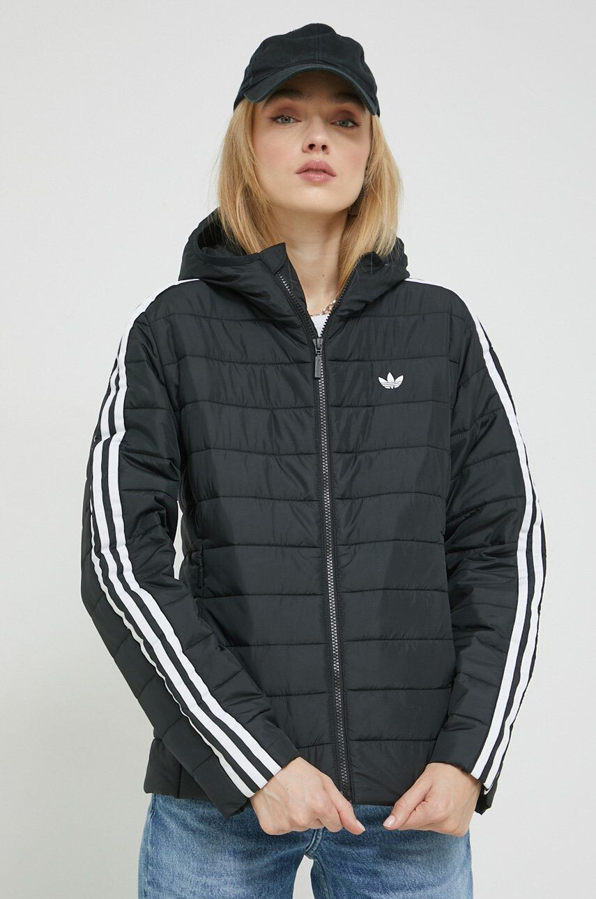 adidas Originals Bunda dámská černá barva přechodná - Pepit.cz